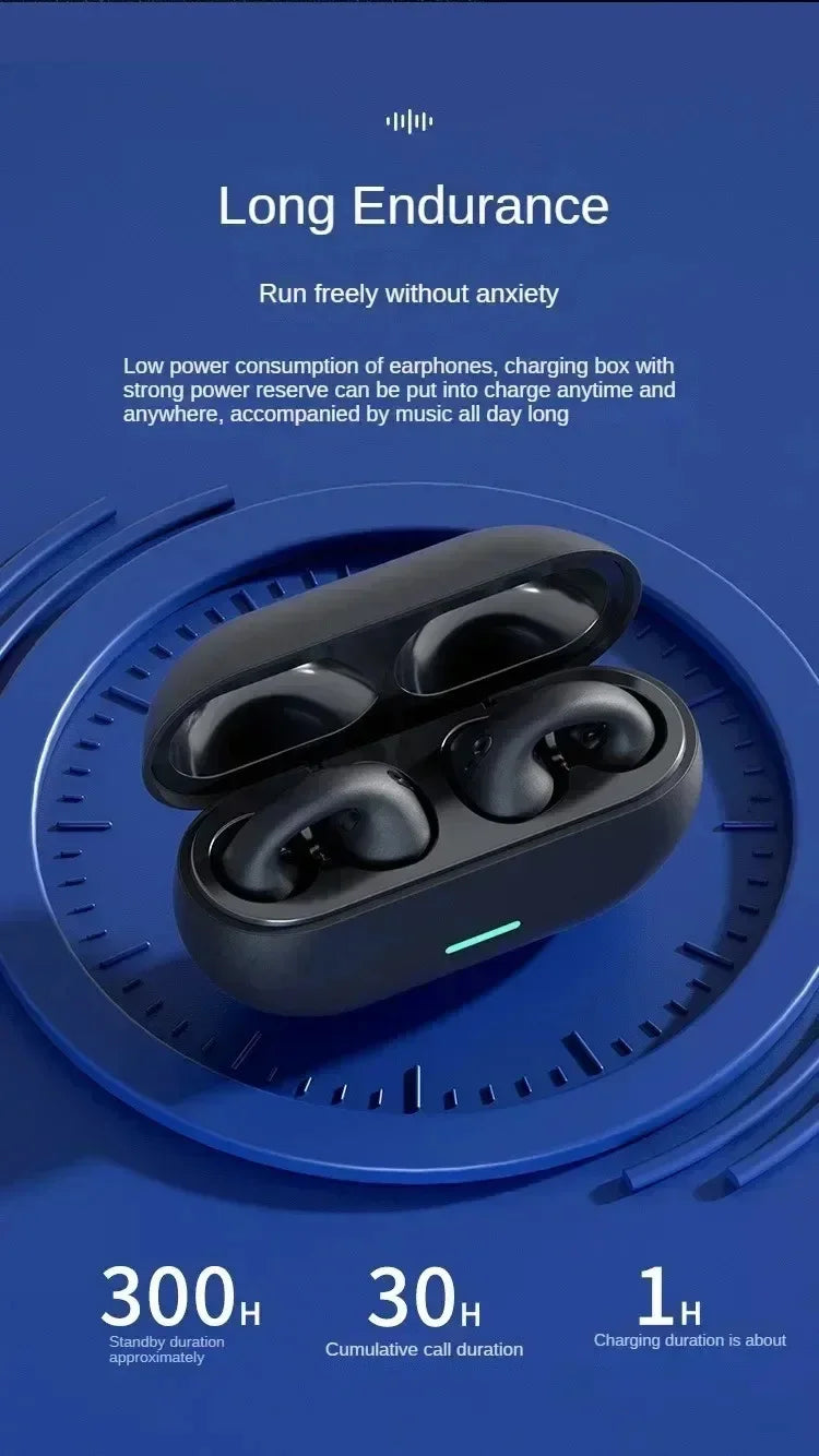 Fones De Ouvido De Condução Óssea Sem Fio, Bluetooth Headset, Ear Music, Cancelamento De Ruído, HD Chamada, Sports Gaming Fone De Ouvido, 5.3